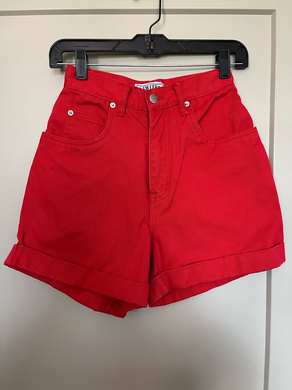 Vintage High-Waisted Red Jean Shorts